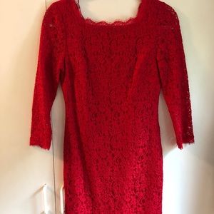 Red Lace Cocktail Dress size 4 (Adrianna Papell)